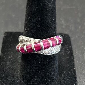 Elegant 14k 585 JC Penny Red & White Women's Ring